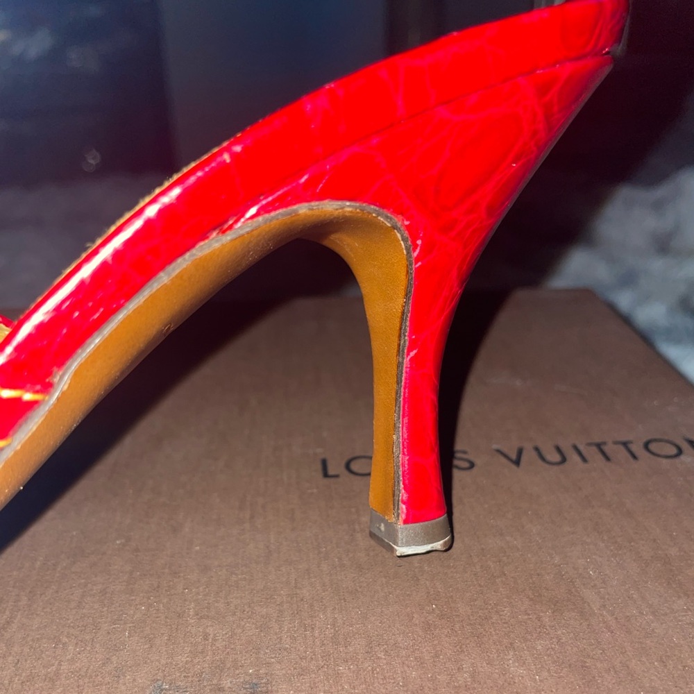 Louis Vuitton Denim and Red Sandals - Picture 11 of 13